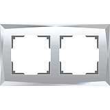 Рамка Diamant на 2 поста зеркальный WL08-Frame-02 4690389143823