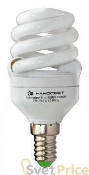 Лампа энергосберегающая Наносвет E14 11W 2700K матовая ES-SPU11/E14/827 E083