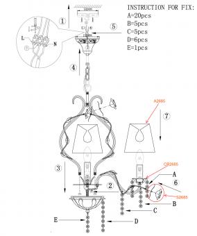 Подвесная люстра Odeon Light Padma 2685/6