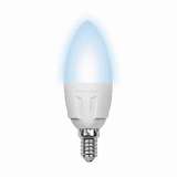 Лампа светодиодная (09454) E14 6W 4500K свеча матовая LED-C37-6W/NW/E14/FR/S
