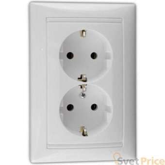 Розетка 2x2К+З Legrand Valena 16A 250V с/з винтовой зажим белая 774400