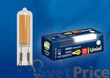 Лампа светодиодная (UL-00005058) Uniel G9 6W 4000K прозрачная LED-JCD-6W/4000K/G9/CL GLZ08TR