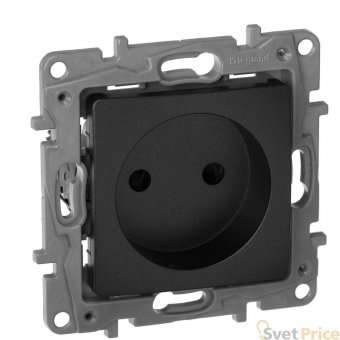 Розетка 2К Legrand Etika 16A 250V б/з со шторками винтовой зажим антрацит 672634