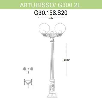 Уличный фонарь Fumagalli Artu Bisso/G300 2L G30.158.S20.BZE27